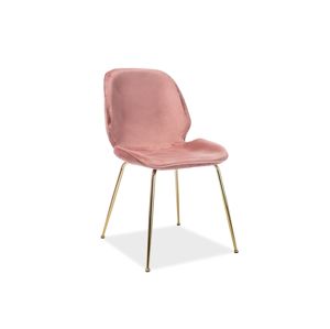 BERIEN jedálenská stolička, ružový zamat / zlatá