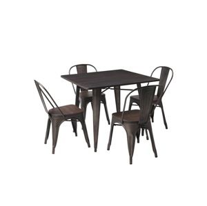 ALMAR jedálenský stôl 90x90 cm, tmavý orech/grafit