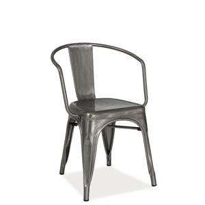 SALVA stolička, kartáčovaná oceľ