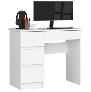 Dizajnový písací stôl ZEUS90L, biely