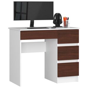 Dizajnový písací stôl ZEUS90P, biely / wenge