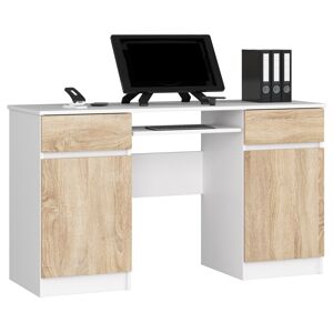Moderný písací stôl ANNA135, biely / dub Sonoma