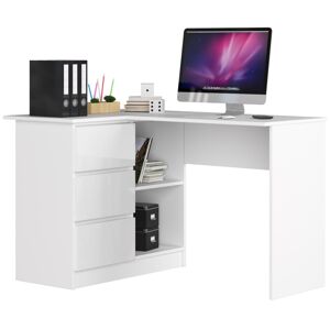 Moderný písací stôl HERRA124L, biely/biely lesk
