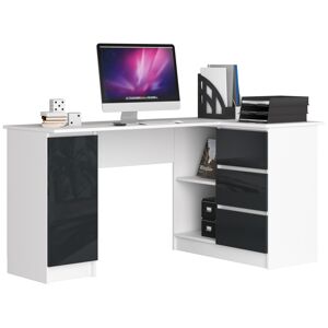 Moderný písací stôl SCYL155P, biely/grafitový lesk