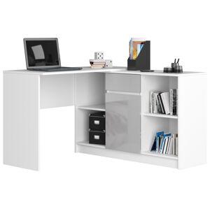 Dizajnový písací stôl CASPER, biely / metalický lesk