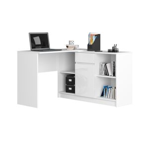 Dizajnový písací stôl CASPER, biely / biely lesk