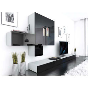 >> Moderná obývacia stena BRILIANT III, black