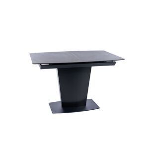 BRENDA sklenený jedálenský stôl, mramor / čierna