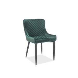 NOLIN VELVET jedálenská stolička, čierna/zelená