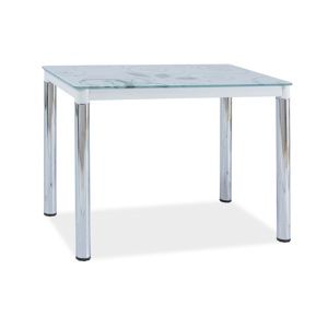 Jedálenský stôl TAMAR II, biela/chróm