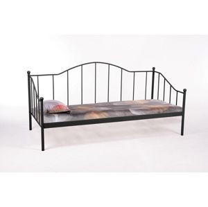CALAIS kovová posteľ 90x200 cm, čierna