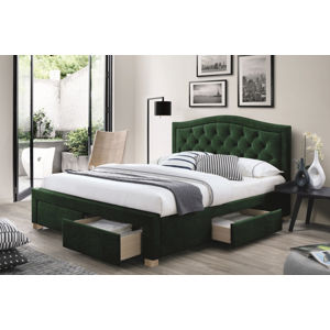 CATERA čalúnená posteľ 160, zelená