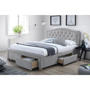 CATERA čalúnená posteľ 160, sivá