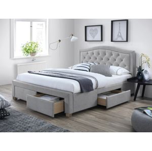 CATERA manželská posteľ 140x200 cm, šedá, dub