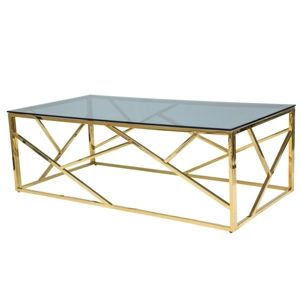 ESKADA A konferenčný stolík 120x60 cm, zlatý/dymové sklo