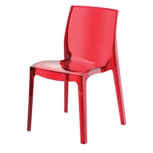 FEMME FATALLE transparentná stolička, rosso