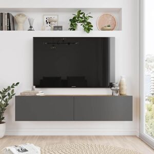 závesný TV stolík FREY 10, farba borovica + antracit