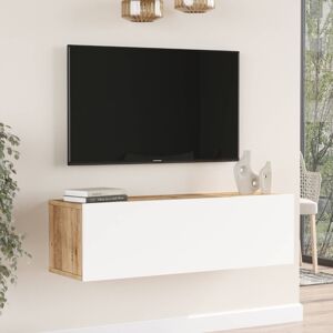 závesný TV stolík FREY 12, farba borovica + biela