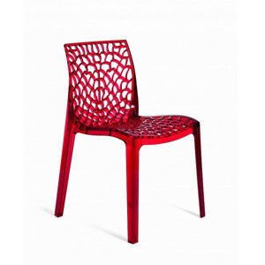 GRUVYE transparentná stolička, rosso