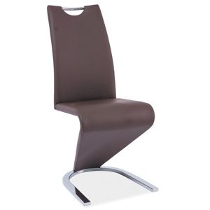 Jedálenská stolička HK-090, hnedá/chróm