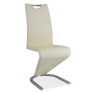 Jedálenská stolička HK-090, krémová/chróm