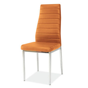 Jedálenská stolička VERME, oranžová/chróm