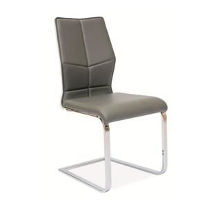 Jedálenská stolička HK-422, šedá/biely lesk