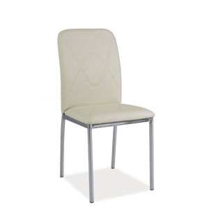 Jedálenská stolička HK-623, krémová/chróm