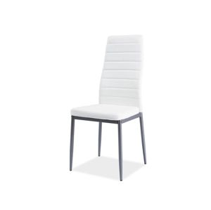 Dizajnová jedálenská stolička VERME, biela/alumínium