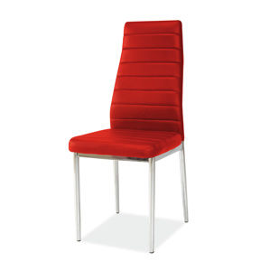 Jedálenská stolička VERME, červená/chróm