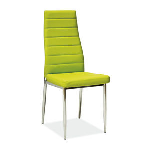 Jedálenská stolička VERME, zelená/chróm