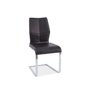 Moderná jedálenská stolička HK-422, čierna/biely lesk