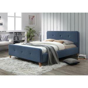 BALBOA čalúnená posteľ 140x200 cm, modrá látka