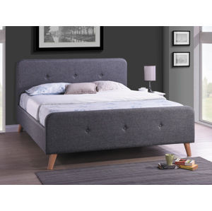 BALBOA čalúnená posteľ 160x200 cm, šedá látka
