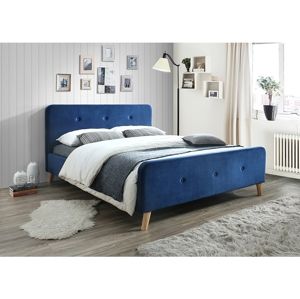 BALBOA čalúnená posteľ 160x200 cm, modrý zamat