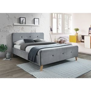 BALBOA čalúnená posteľ 160x200 cm, šedý zamat