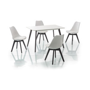 MILANO jedálenský stôl 120x80 cm, biela/čierna