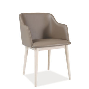 NETIK II jedálenská stolička, dub bielený/béžová