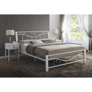 DARMA posteľ 160x200 cm, biela/biela