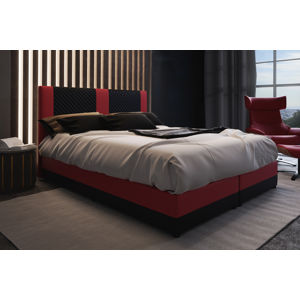 GUSTO čalúnená posteľ 140 čierna/červená