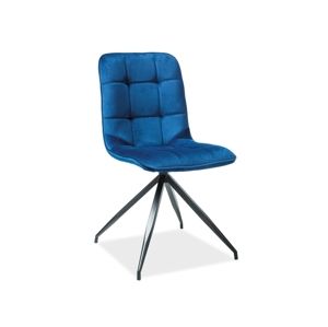 TEXAS jedálenská stolička, modrý zamat