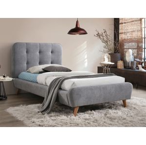 LILIANA čalúnená posteľ 90 x 200 cm, šedá, dub