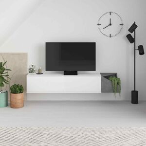 TV stolík GNUT, biely / retro šedá