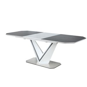 VALTERO KERAMIK jedálenský stôl, biela/šedá