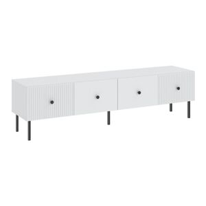 PRADY televízny stolík 2D, biela / čierny úchyt