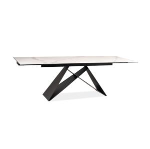 WESTIGE, rozkladací jedálenský stôl, biela, čierna
