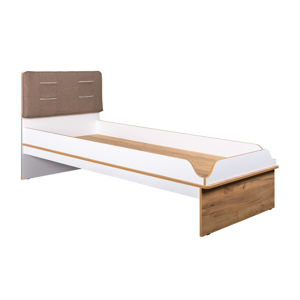 FIFI jednolôžková posteľ, biela/dub zlatý